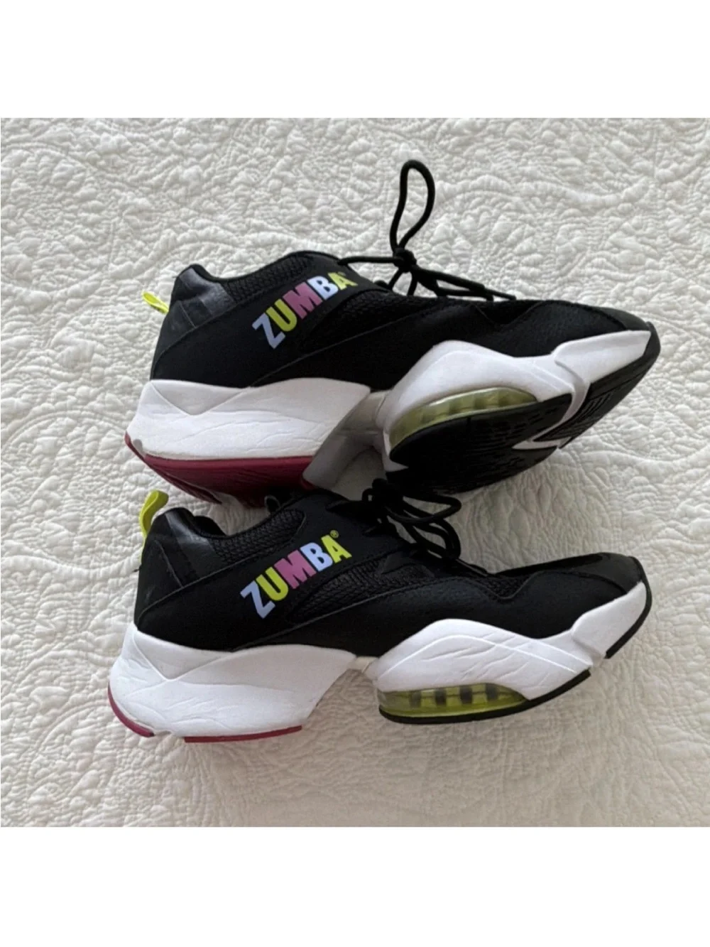 Zumba Fitness Black Athletic Sneakers with Yellow Accent - Picture 2 of 5